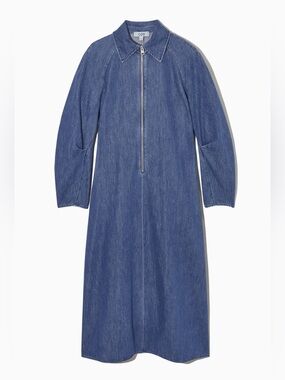 COS | Dresses | Cos Navy Blue Sleeveless Maxi Dress With Pockets Side Slit Eu 34